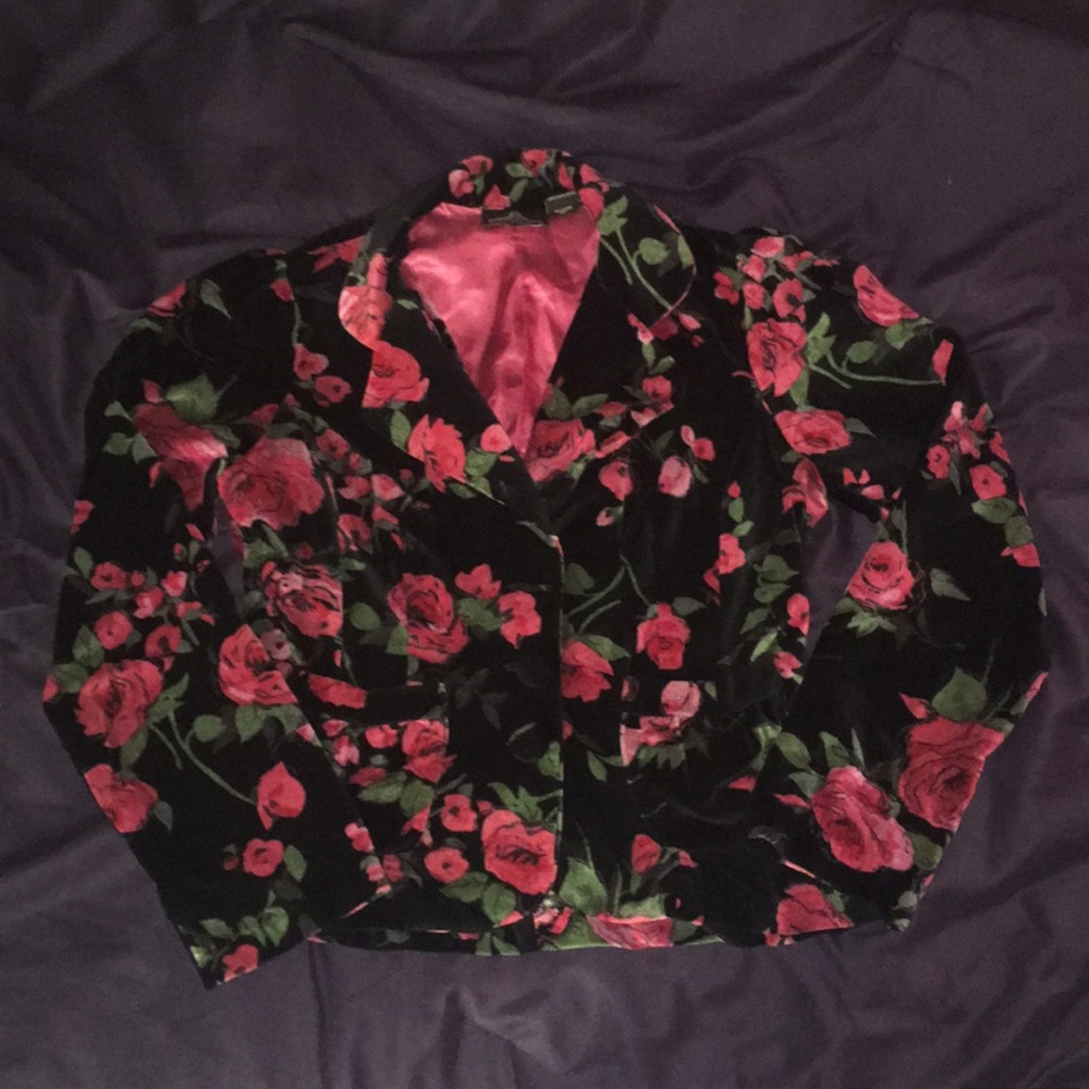 Angie Velvet Floral Blazer